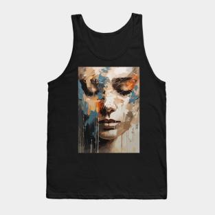 Sadness Abstract Art Face of a Woman Tank Top